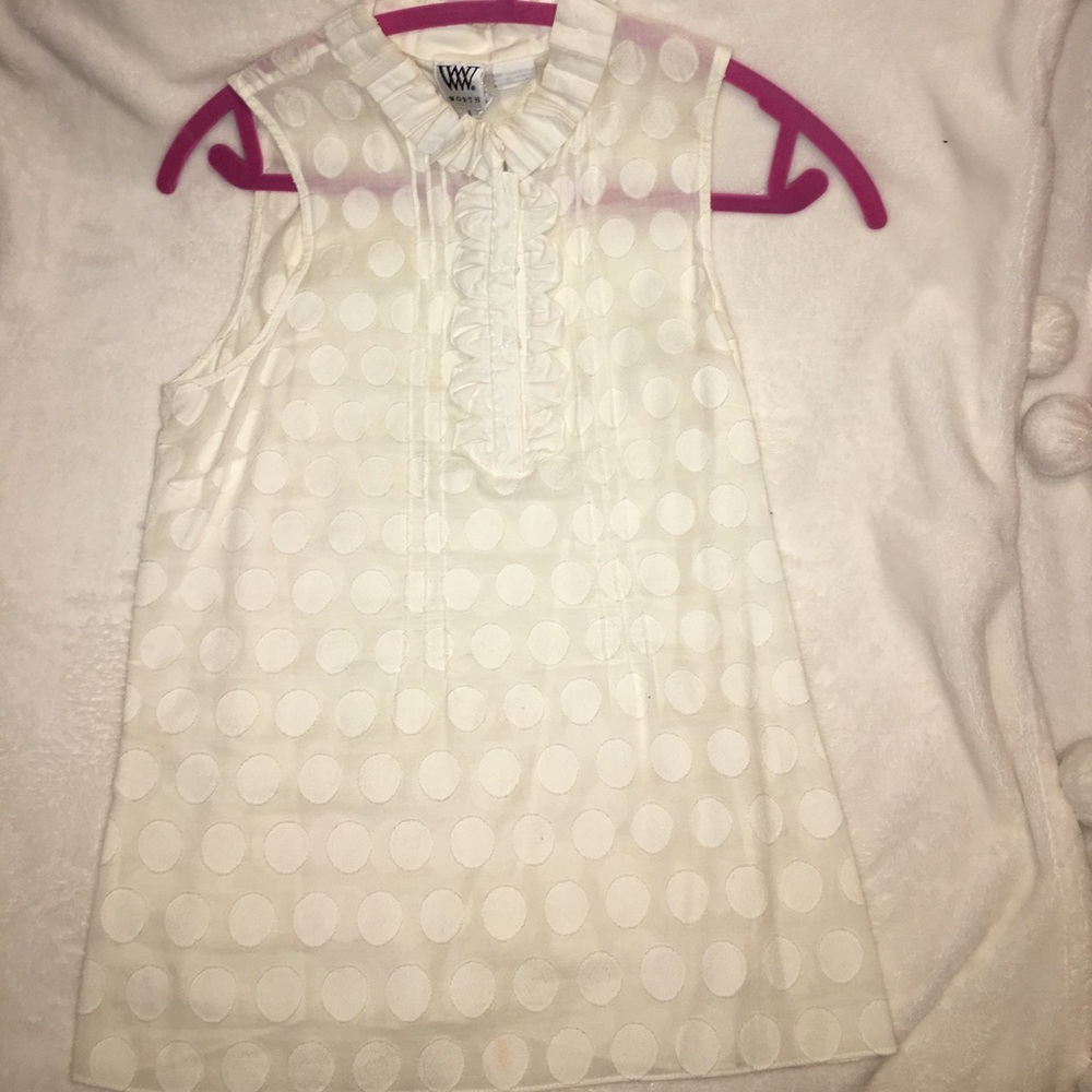 White polka dot cotton top